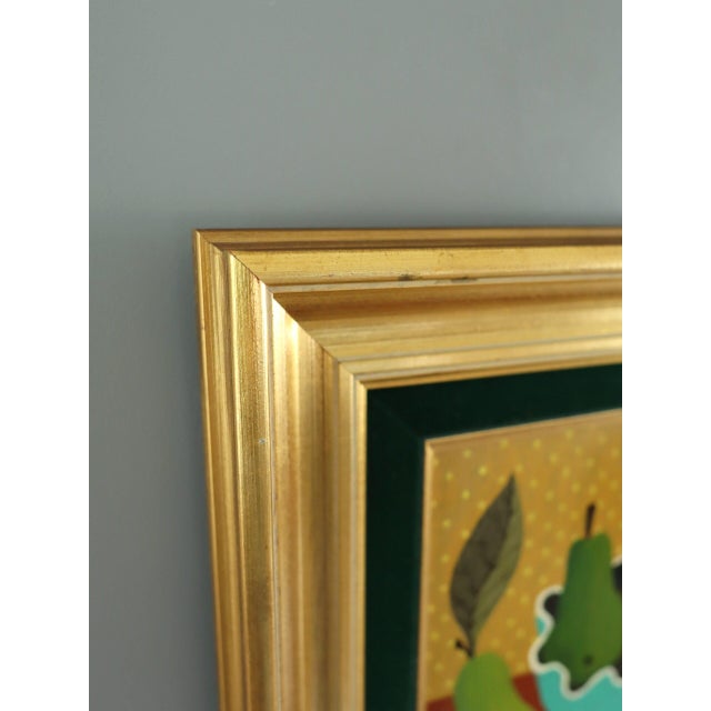 1970s 1978 Modernist 'Pear Arrangement' Vintage Still Life Tempera Painting by Swedish Artist Eric Cederberg (1897-1984), Framed For Sale - Image 5 of 11