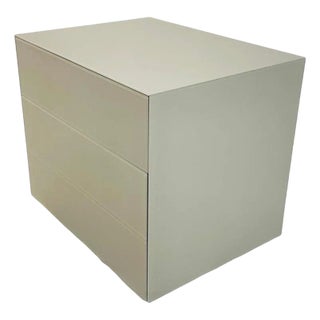 Glas Italia, Modern Gray Glass 3 Drawer Bedside Table Cabinet, Italian Modern For Sale