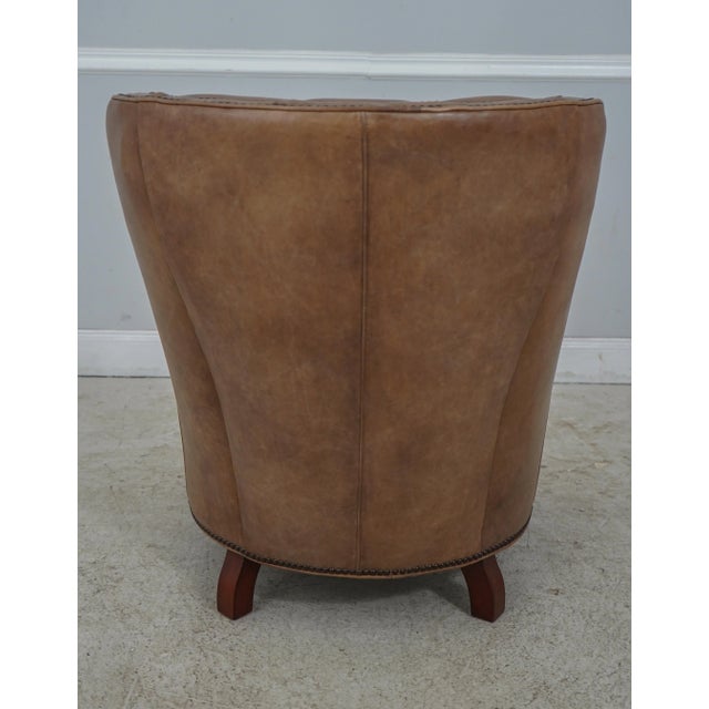 Maitland - Smith Maitland Smith Tufted Leather No.1134 Piper Chair For Sale - Image 4 of 13