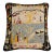 Vintage 1950s Americana Folk Art Sampler Print Pillow With Hunting Scene For Sale