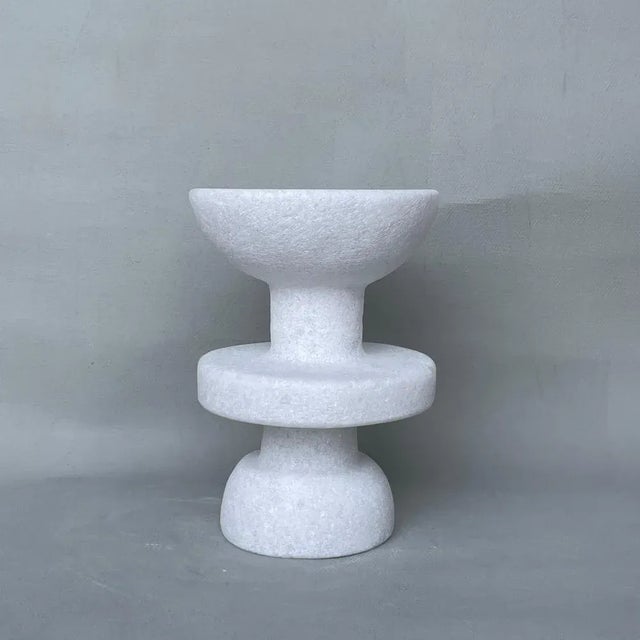 Unique Naxian Marble Vessel by Tom Von Kaenel Unique piece. Dimensions: Ø 14.5 x H 20 cm. Materials: Naxian marble. The...