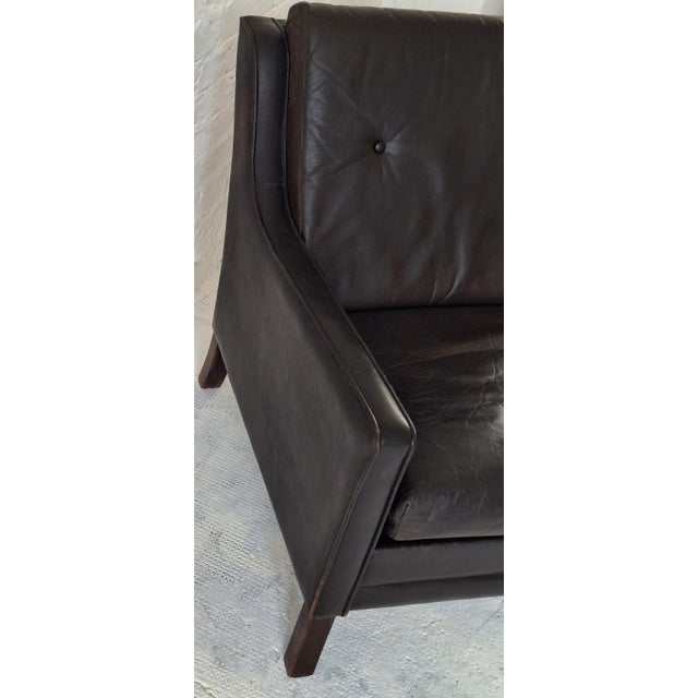 Mid-Century Modern Danish Lounge Chair in Dark Brown Leather, 1960s For Sale - Image 4 of 9