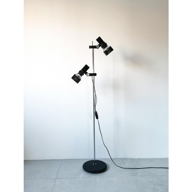 Mid-Century German Chrome and Black Floor Lamp from Hustadt Leuchten, 1960s For Sale - Image 12 of 12