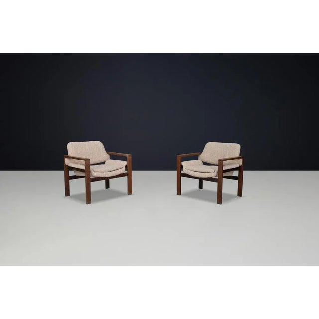 Modern Scandinavian Oak Armchairs with Teddy Upholstery, Finland, 1960s, Set of 2 For Sale - Image 3 of 10