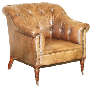 Brown Leather Chesterfield Armchair from George Smith