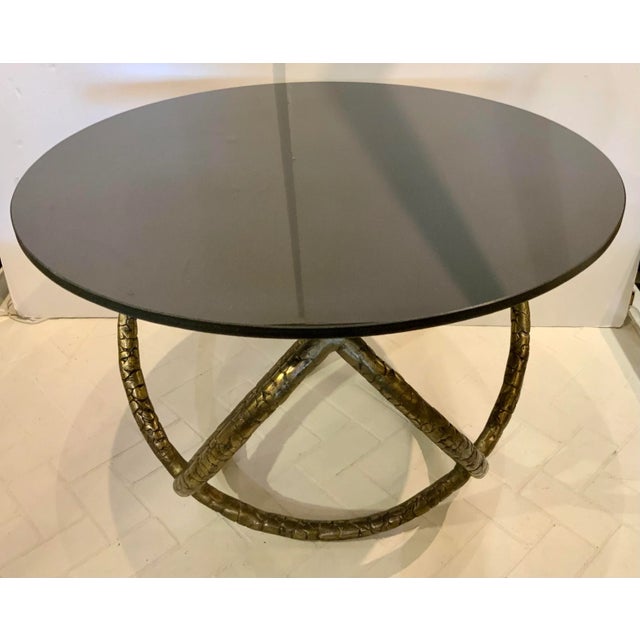 2020s Global View Modern Geometric Black Stone Center Table For Sale - Image 5 of 7