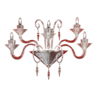 Imperial Murano Glass Rigadin Wall Sconce in Transparent Glass by Simoeng for Simoeng For Sale