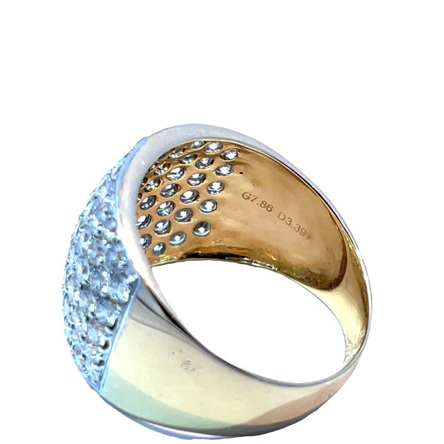 Early 21st Century 14k Yellow Gold 3.39 Carat Diamond Cluster Band Ring, Size 9.5 For Sale - Image 5 of 5