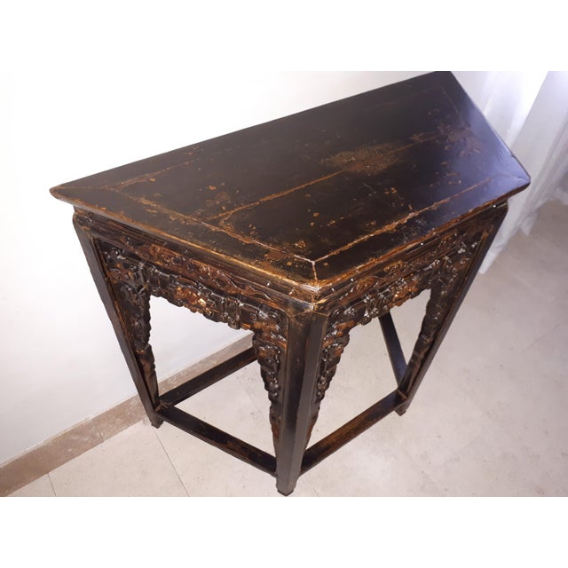 Chinese Console Table in Lacquered Wood For Sale - Image 10 of 11