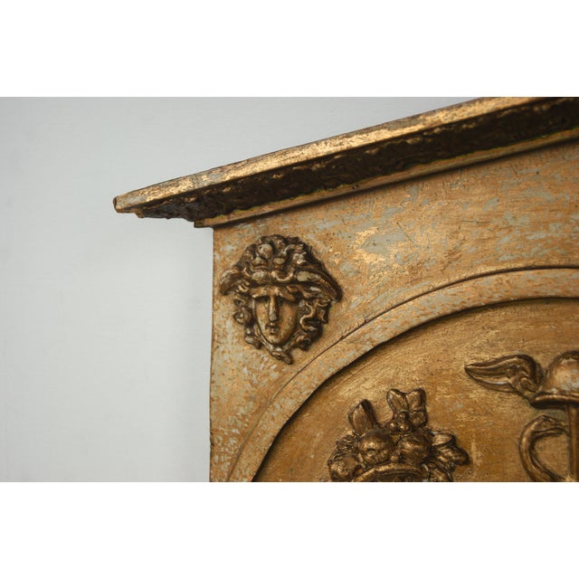 Gustavian (Swedish) Antique Gustavian Trumeau Gold Mirror With Dry Scraped Surface - P. Holmberg. Stockholm. Sweden. 1830. For Sale - Image 3 of 10