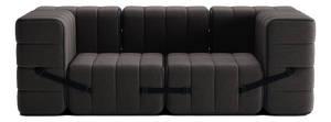 Curt Modular Set - Flexible 2-Seater with Armrests - Jet - 9108 (Brown) by Ambivalenz, Set of 7