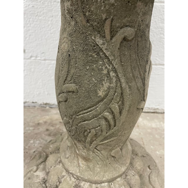 Vintage New Orleans Estate (Garden District) Cast Stone Birdbath With Scrolled Pedestal For Sale - Image 12 of 12