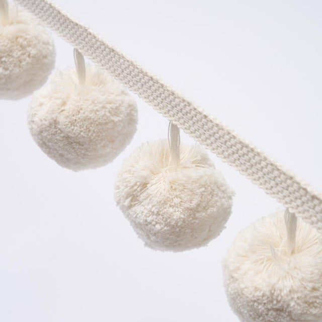 Contemporary SAMPLE - Schumacher Pom Pom Tape In Ivory For Sale - Image 3 of 3