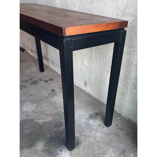 Wood 1950s j.b. Van Sciver Parquet Top Console Table - Mid-Century Modern For Sale - Image 7 of 9