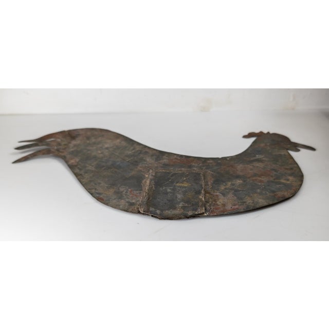 20th Century Rustic Folk Art Rooster Weathervane Style Lawn Ornament For Sale - Image 9 of 13