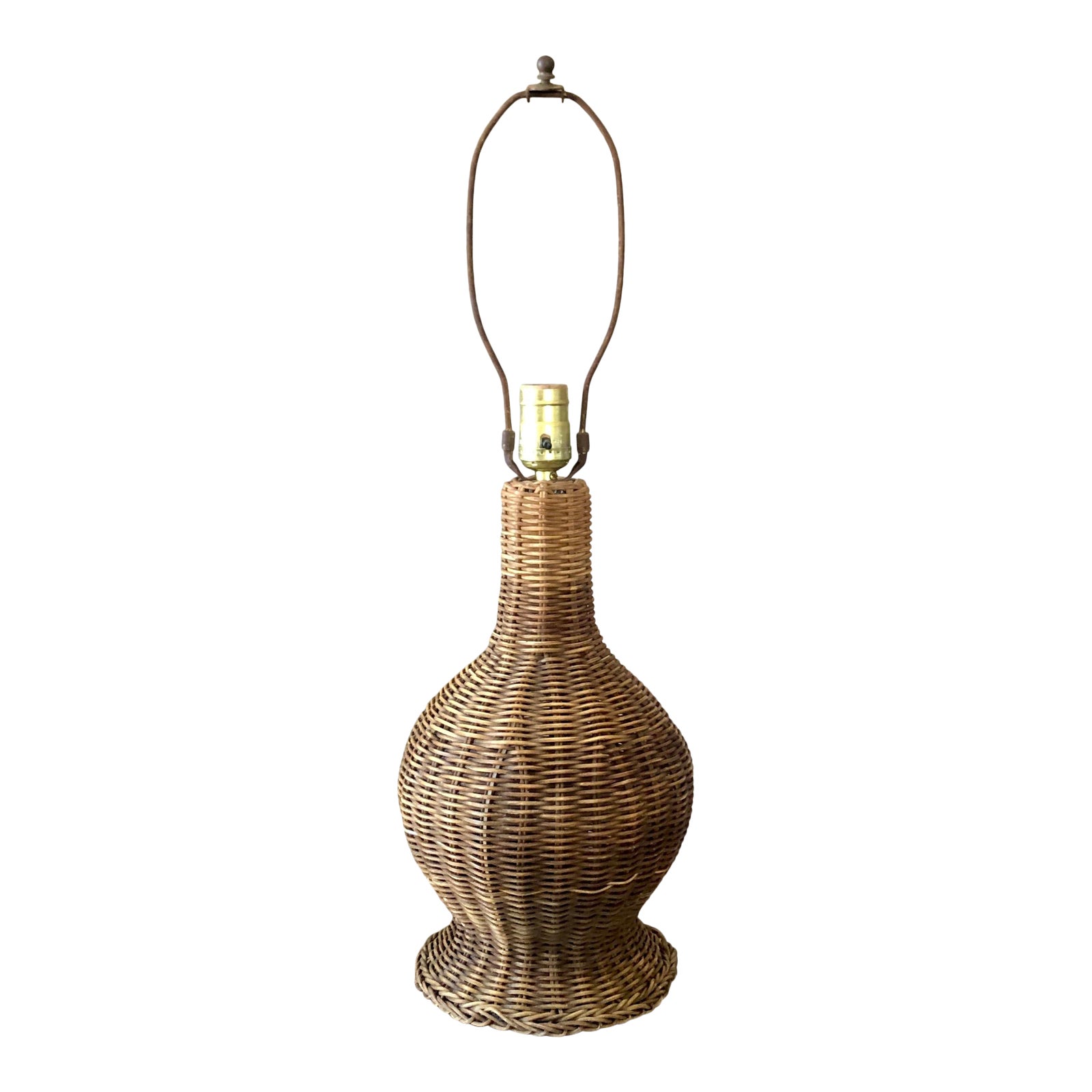 Vintage Natural Wicker Table Lamp Chairish
