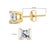 AGS Certified 14k Yellow Gold 1/4 cttw 4-Prong Set Princess-Cut Solitaire Diamond Push Back Stud Earrings (F-G Color, SI2-I1 Clarity) For Sale - Image 4 of 7