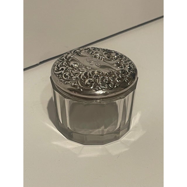 Traditional Glass Bottle with Sterling Silver Top, Late 19th Century For Sale - Image 3 of 8