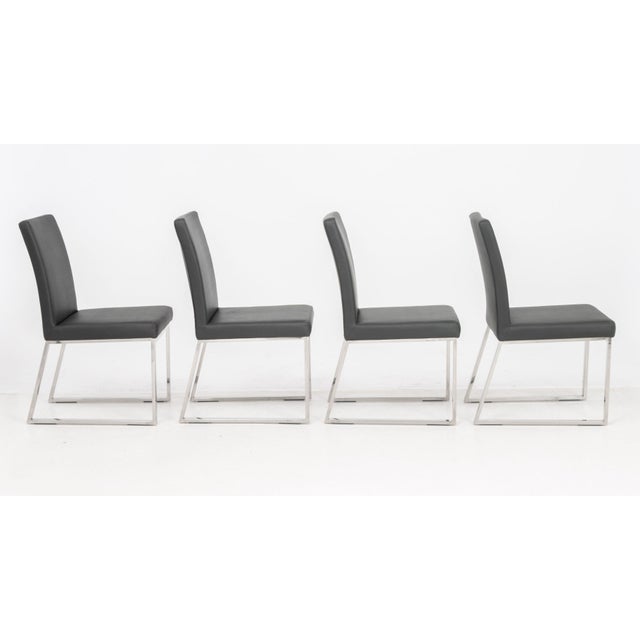 Metal Milo Baughman Style Chrome Dining Chairs, 4 For Sale - Image 7 of 8