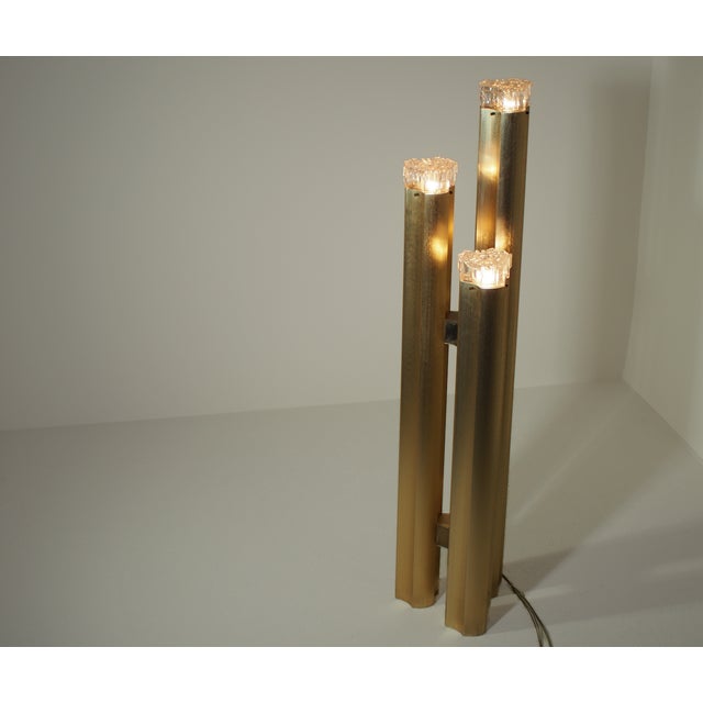 Three Towers Brass Standing Lamp by Gaetano Sciolari, Italy, 1970s For Sale - Image 15 of 15