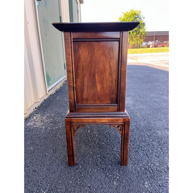 Vintage Chinoiserie Walnut Nightstand or Side Table For Sale - Image 6 of 12