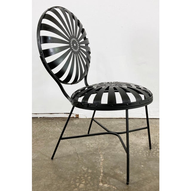 Francois Carre Antique Francois Carre Black Sunburst Garden Chair For Sale - Image 4 of 11