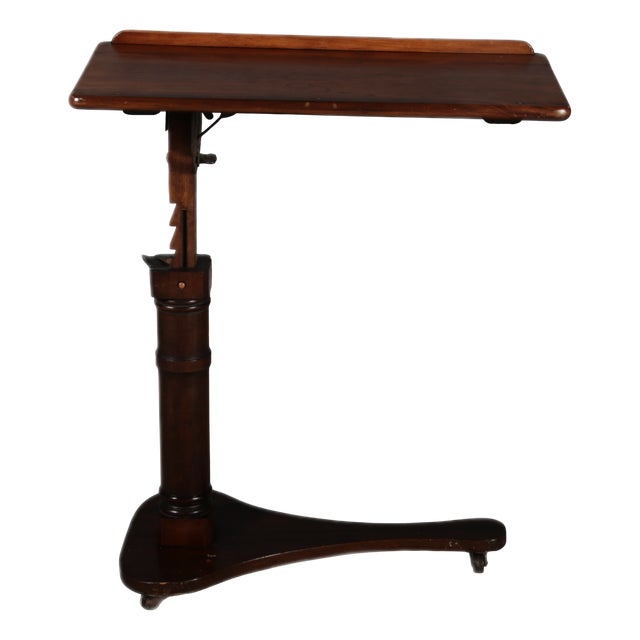 Antique Victorian Height-Adjustable Bedside Table, 1900 For Sale