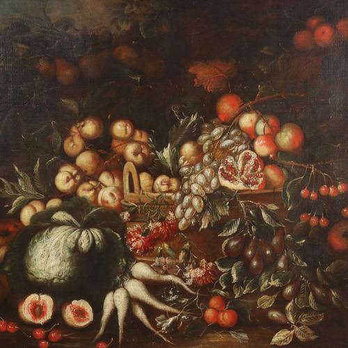 Still Life with Fruit, 1700s, Oil on Canvas, Framed For Sale - Image 3 of 11