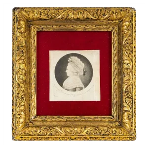Small Portrait of Madame De Fougeroux De Bondaroy, 18th-Century, Paper, Framed