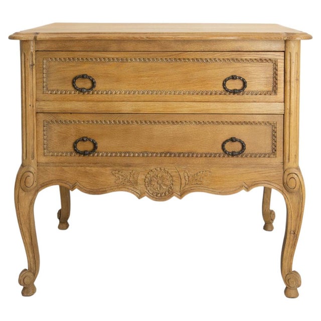 French Louis XV Style Oak Commode with Drawers, 1940 For Sale - Image 12 of 12