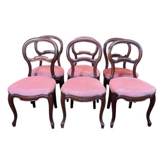 Louis Philippe Walnut Chairs, Set of 6 For Sale