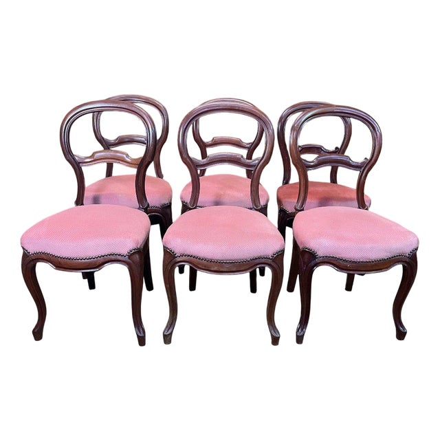 Louis Philippe Walnut Chairs, Set of 6 For Sale