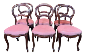 Louis Philippe Walnut Chairs, Set of 6