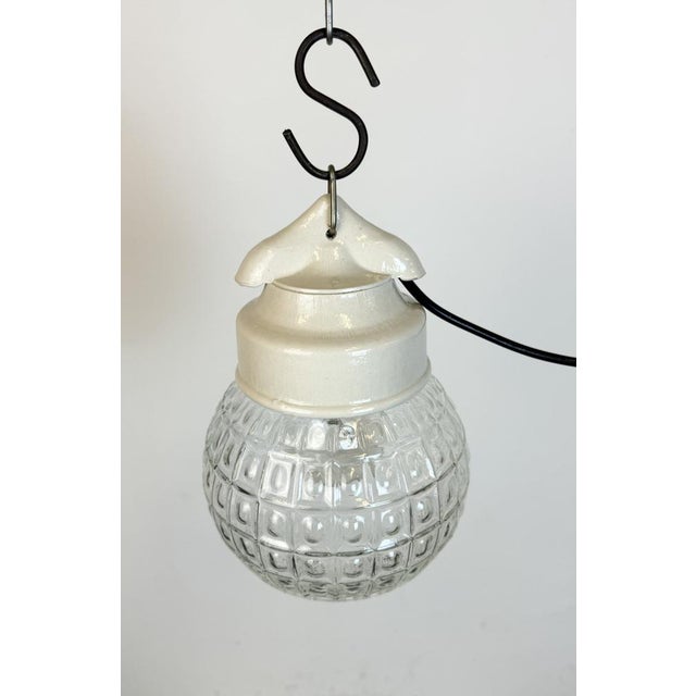 Vintage White Porcelain Pendant Light, 1970s For Sale - Image 6 of 15