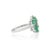 Green Emerald & Diamond Floral Statement Ring in 925 Sterling Silver, Us Size 7.5 For Sale - Image 8 of 15