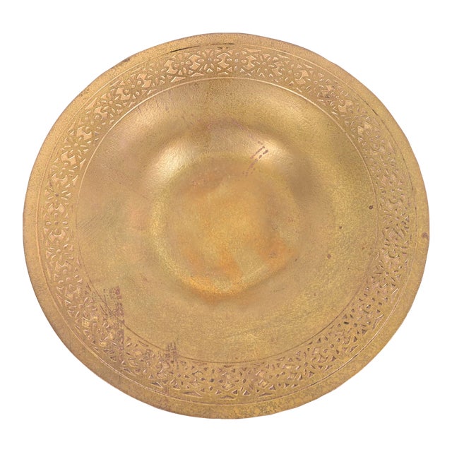 Tiffany Studios New York Bronze Doré Shallow Bowl or Plate With Decorative Border For Sale
