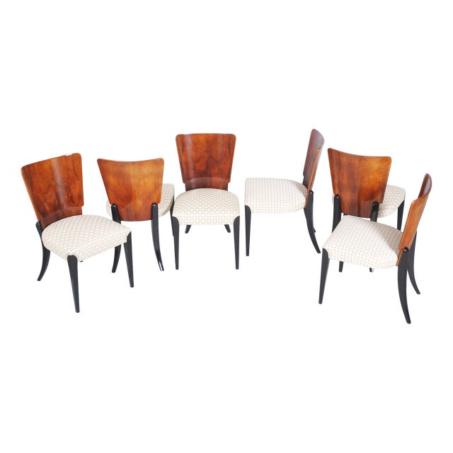 Art Deco Beech Chairs attributed to Halabala for Up Závody, Czech, 1930s, Set of 6 For Sale