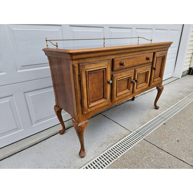 Universal Furniture Alexander Julian Mahogany Sideboard Buffet With Brass Rail For Sale - Image 4 of 14