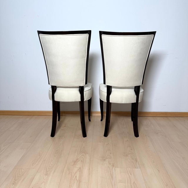 Art Deco Dining Chairs in Lacquer & Alcantara, Paris, 1930, Set of 10 For Sale - Image 13 of 18