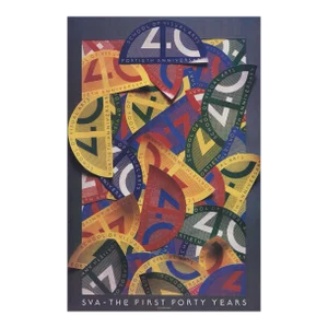 1987 Milton Glaser 'SVA- The First Forty Years' Yellow,Blue Offset Lithograph