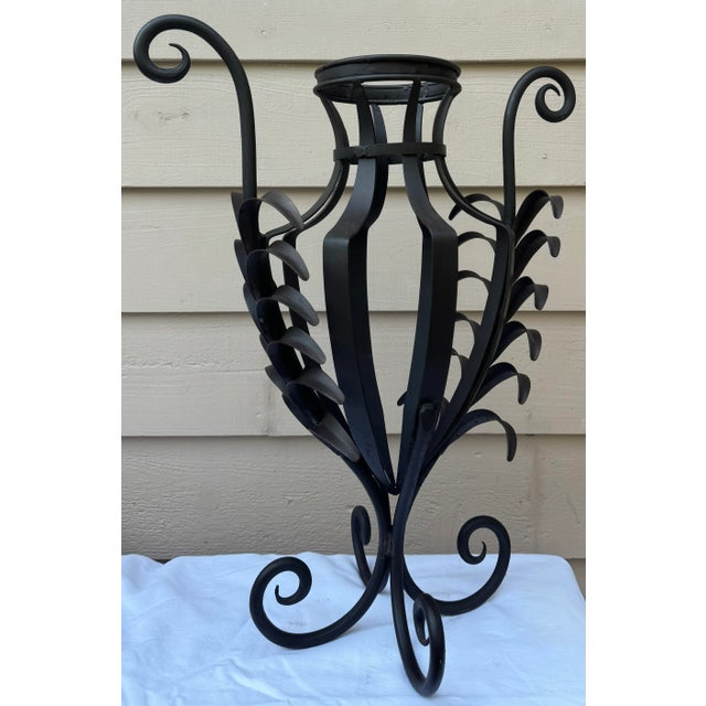 1990s Vintage Greek Revival Urn Shaped Cast Metal Vase For Sale - Image 5 of 8