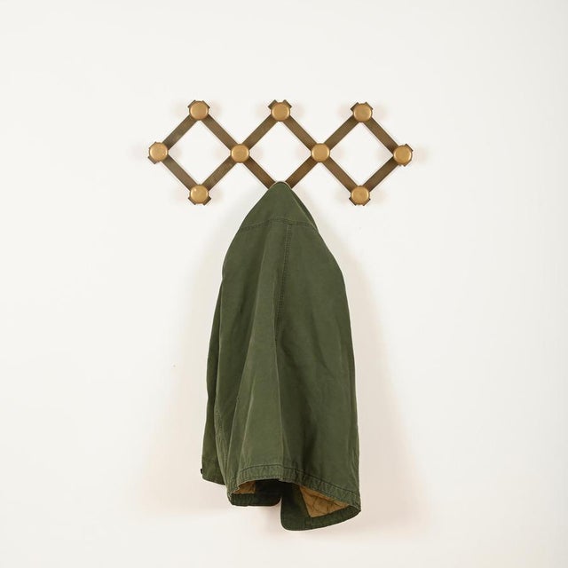 Italian Expandable Brass Coat Rack by Luigi Caccia Dominioni, Italy, 1960s For Sale - Image 4 of 12