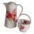 Vintage Christmas Holiday Ceramic "Poinsettia" Coffeepot and Candy Basket by Block, Portugal 1982 For Sale