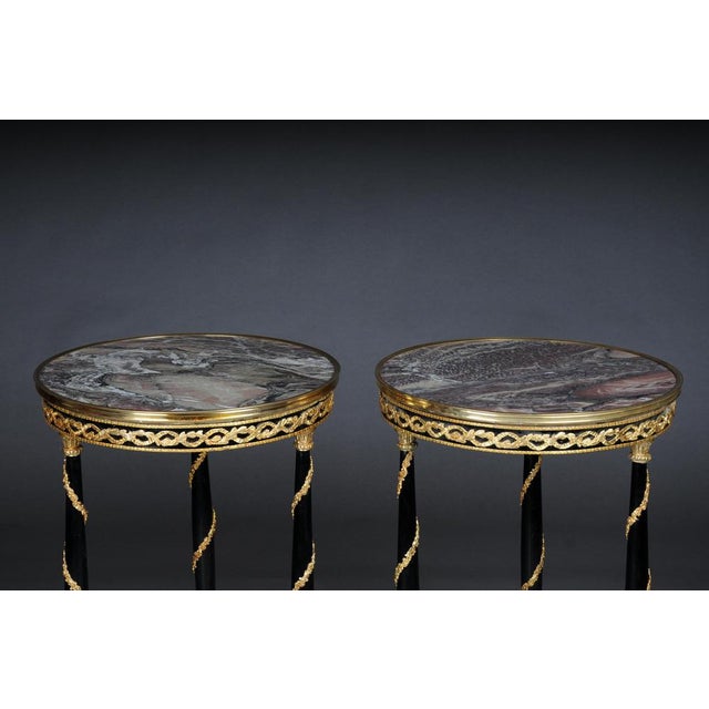 20th Century Empire Round Side Table in Marble in Style of Adam Weisweiler For Sale - Image 15 of 16