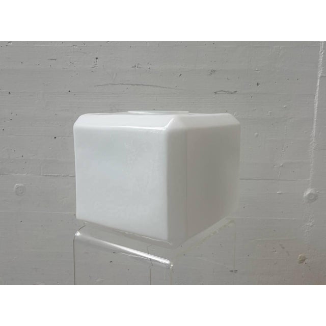 Vintage Glass Pendant Lights with Cubic Opal Glass, 1940s For Sale - Image 5 of 18