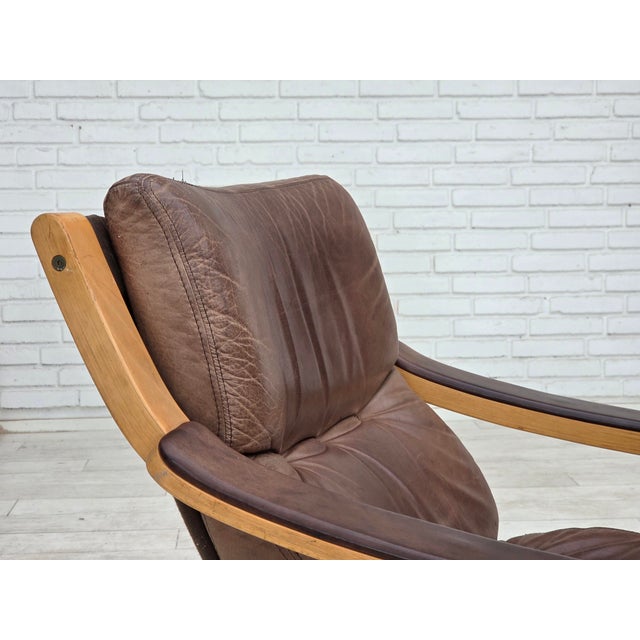 Swedish Leather and Bentwood Lounge Chair by Åke Fribytter, 1970s For Sale - Image 4 of 18