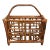 Mid 20th Century Burnt Bamboo & Rattan Chippendale Magazine Rack For Sale
