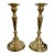 Pair French 19th Century Candlesticks Solid Brass Early Round Baluster Stems Candle Holders For Sale
