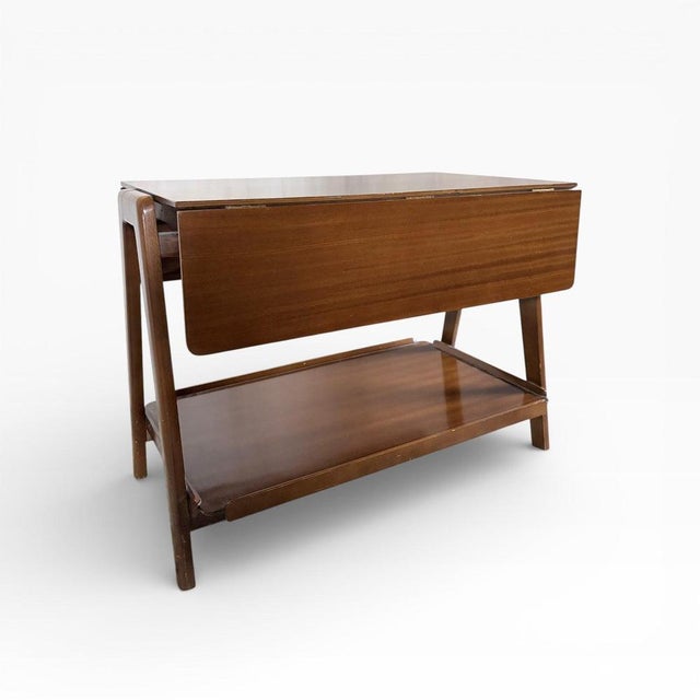 Contemporary Mid-Century Walnut Drinks Trolley from Remploy For Sale - Image 3 of 8