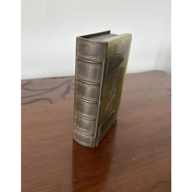 Brown Art Nouveau Jewelry Box in Onyx and Metal, 1920s For Sale - Image 8 of 18